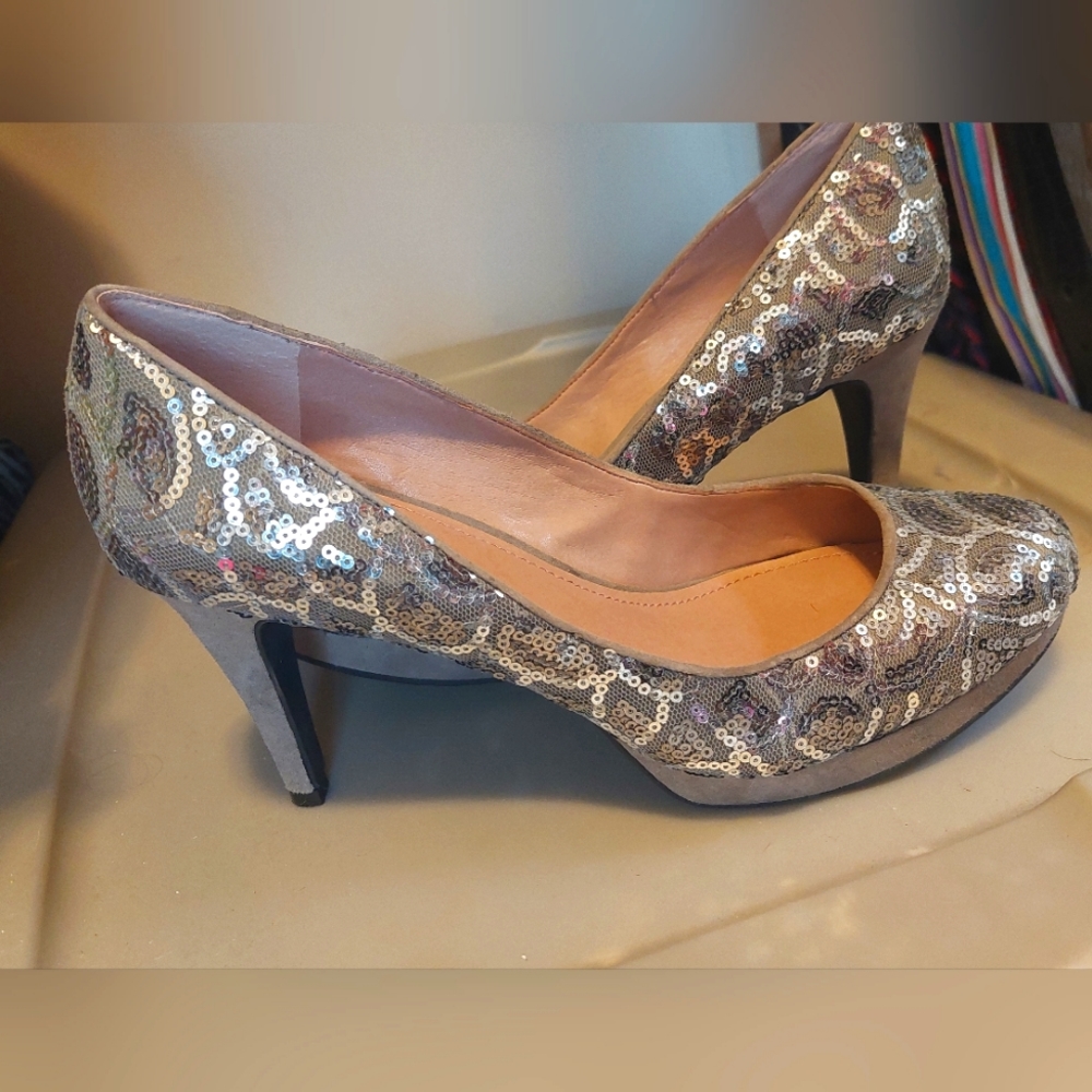 Women's sequin high heels